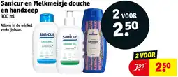 Kruidvat Sanicur en Melkmeisje douche en handzeep aanbieding