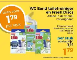 Trekpleister Wc eend toiletreiniger en fresh discs aanbieding