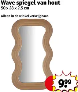 Kruidvat Wave spiegel van hout aanbieding