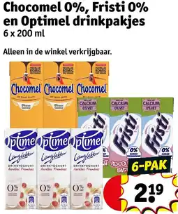 Kruidvat Chocomel 0%, Fristi 0% en Optimel drinkpakjes aanbieding