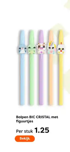 The Read Shop Balpen bic cristal met figuurtjes aanbieding