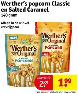 Kruidvat Werther's popcorn Classic en Salted Caramel aanbieding