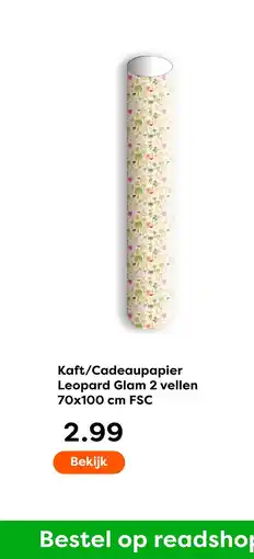 The Read Shop Kaft/Cadeaupapier Leopard Glam 2 vellen FSC aanbieding
