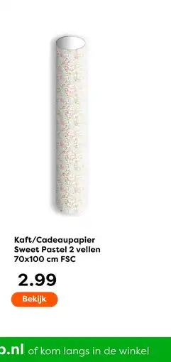 The Read Shop Kaft/Cadeaupapier Sweet Pastel 2 vellen FSC FSC aanbieding