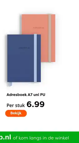 The Read Shop Adresboek A7 uni PU aanbieding
