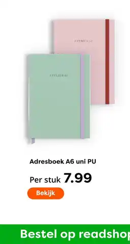 The Read Shop Adresboek A6 uni PU aanbieding