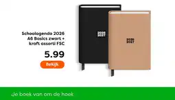 The Read Shop Schoolagenda 2026 A6 Basics zwart + kraft assorti FSC aanbieding