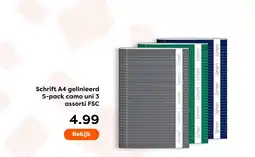 The Read Shop Schrift A4 gelinieerd 5-pack camo uni 3 assorti FSC aanbieding