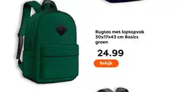 The Read Shop Rugtas met laptopvak Basics groen aanbieding