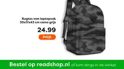 The Read Shop Rugtas met laptopvak camo grijs aanbieding