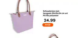 The Read Shop Schoudertas met hengsels uni PU lila polyester aanbieding