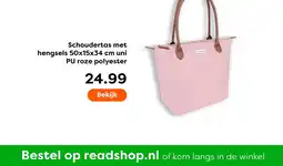 The Read Shop Schoudertas met hengsels PU roze polyester aanbieding