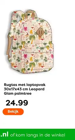 The Read Shop Rugtas met laptopvak Leopard Glam palmtree aanbieding