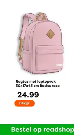 The Read Shop Rugtas met laptopvak Basics roze aanbieding