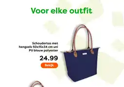 The Read Shop Schoudertas met hengsels uni pu blauw polyester aanbieding