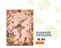 The Read Shop Schoolagenda 2026 Pimpelmees Magical Forest owl peach FSC aanbieding