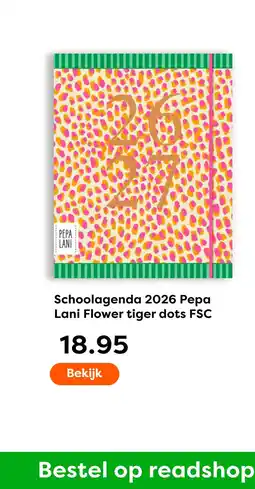 The Read Shop Schoolagenda 2026 Pepa Lani Flower tiger dots FSC aanbieding