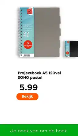 The Read Shop Projectboek A5 120vel SOHO pastel aanbieding