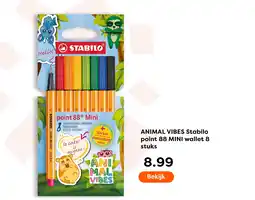 The Read Shop Animal vibes stabilo point 88 mini wallet aanbieding