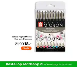 The Read Shop Sakura Pigma Micron Etui met 9 kleuren aanbieding