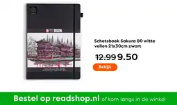The Read Shop Schetsboek Sakura 80 witte vellen zwart aanbieding