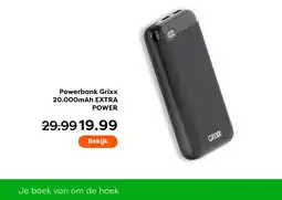 The Read Shop Powerbank grixx 20.000mah extra power aanbieding