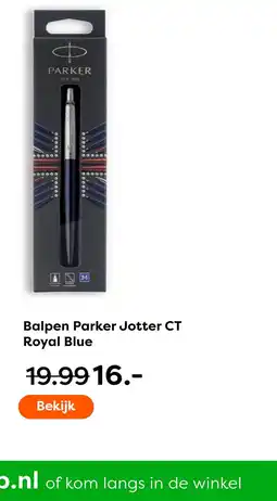 The Read Shop Balpen parker jotter ct royal blue aanbieding