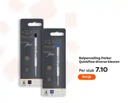 The Read Shop Balpenvulling parker quinkflow aanbieding