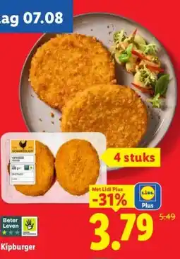 Lidl Kipburger aanbieding