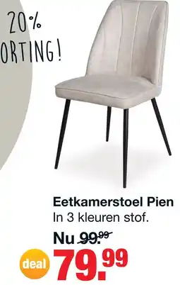 Budget Home Store Eetkamerstoel pien sand aanbieding