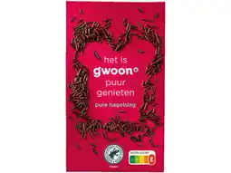 Hoogvliet G'woon Chocoladehagel puur aanbieding