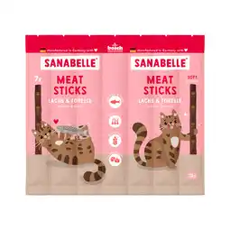 Zooplus Voordeelpakket: 16x35g Sanabelle Meat Sticks Zalm & Forel Katten Snacks aanbieding