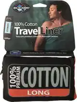 Bol.com Sea to Summit - Premium Cotton Liner - Lakenzak - Katoen - Oceaan Blauw - Recht model lang aanbieding