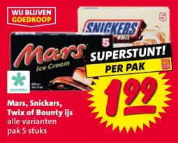Nettorama Mars, Snickers, Twix of Bounty ijs aanbieding
