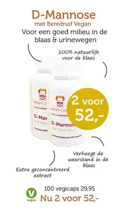 De Rode Pilaren Rodepila D-Mannose met Berendruif Vegan aanbieding