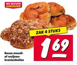Nettorama Reuze meusli- of rozijnen-krentenbollen aanbieding