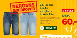 Welkoop 247 Jeans korte spijkerbroek Elm aanbieding