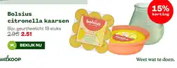 Welkoop Bolsius citronella kaarsen aanbieding