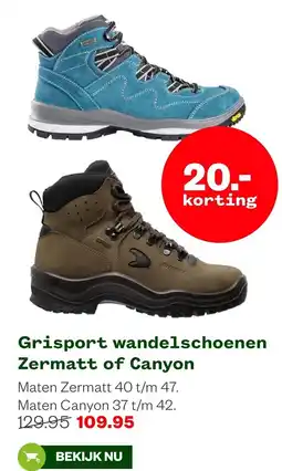 Welkoop Grisport wandelschoenen zermatt of canyon aanbieding