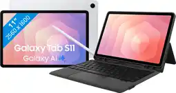 Coolblue Samsung Galaxy Tab S11 11 inch 256GB Wifi Zilver + BlueBuilt Toetsenbord Hoes QWERTY aanbieding