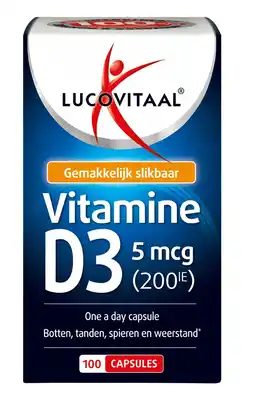 De Online Drogist Lucovitaal Vitamine D3 5mcg Capsules aanbieding