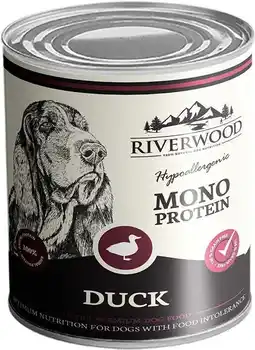 Intratuin Riverwood natvoer hond Mono Protein adult eend 400 g aanbieding