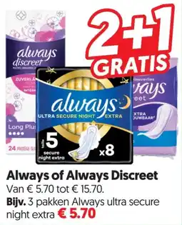 Dekamarkt Always of Always Discreet aanbieding