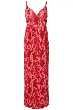 Wehkamp PIECES Curve gebloemde maxi jurk rood aanbieding