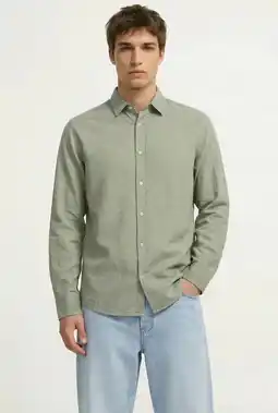 Wehkamp JACK & JONES ESSENTIALS regular casual overhemd met linnen groen aanbieding