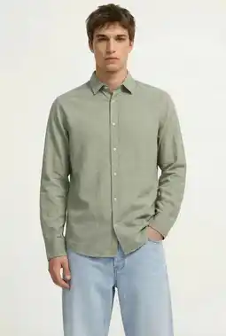 Wehkamp JACK & JONES ESSENTIALS regular casual overhemd met linnen groen aanbieding