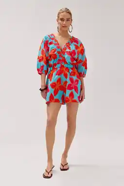 Wehkamp HARPER & YVE gebloemde playsuit blauw aanbieding