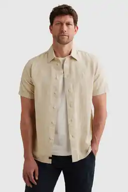 Wehkamp PME Legend regular casual overhemd met linnen ecru aanbieding