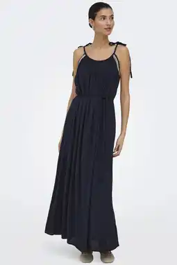 Wehkamp JDY viscose maxi jurk met borduursels - donkerblauw aanbieding
