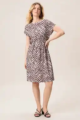 Wehkamp Miss Etam zomerjurk met zebraprint ecru aanbieding